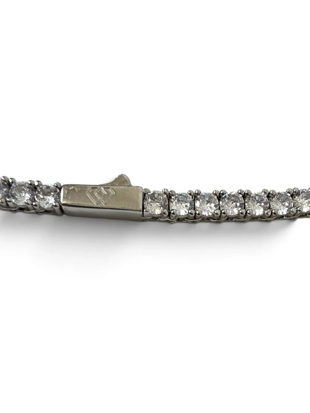 Imperium 3mm Rhinestone Tennis Necklace Chain Silver Sparkle Necklace